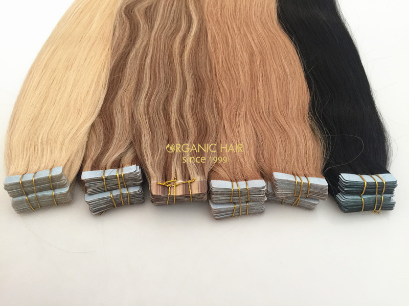 Colored indian tape hair extensions 